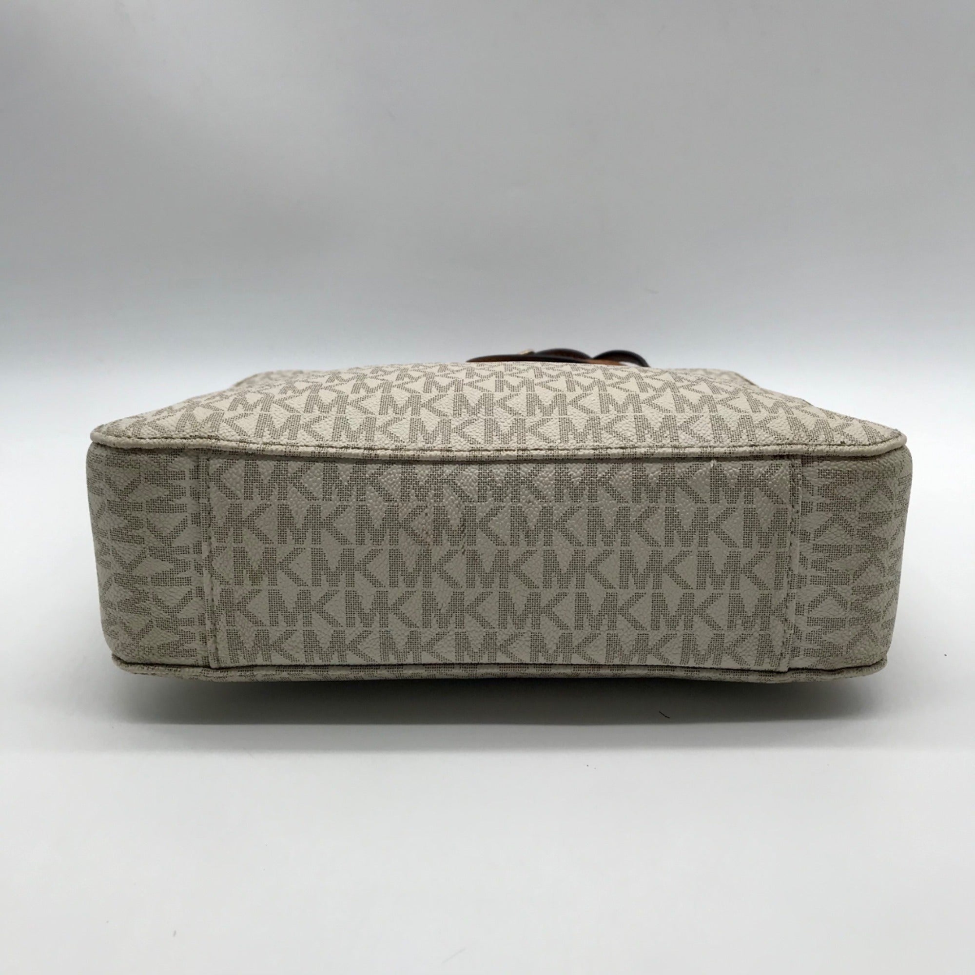 Michael Kors Cream Signature Coated Canvas Large Messenger Bag