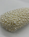 I.N.C. International Concepts Ivory Satin All Over Pearl Clutch