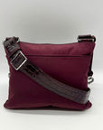 Brighton Burgundy Nylon And Croc-Embossed Crossbody