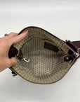 Brighton Burgundy Nylon And Croc-Embossed Crossbody