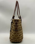 Michael Kors Beige Jet Set Signature Jacquard Tote Bag