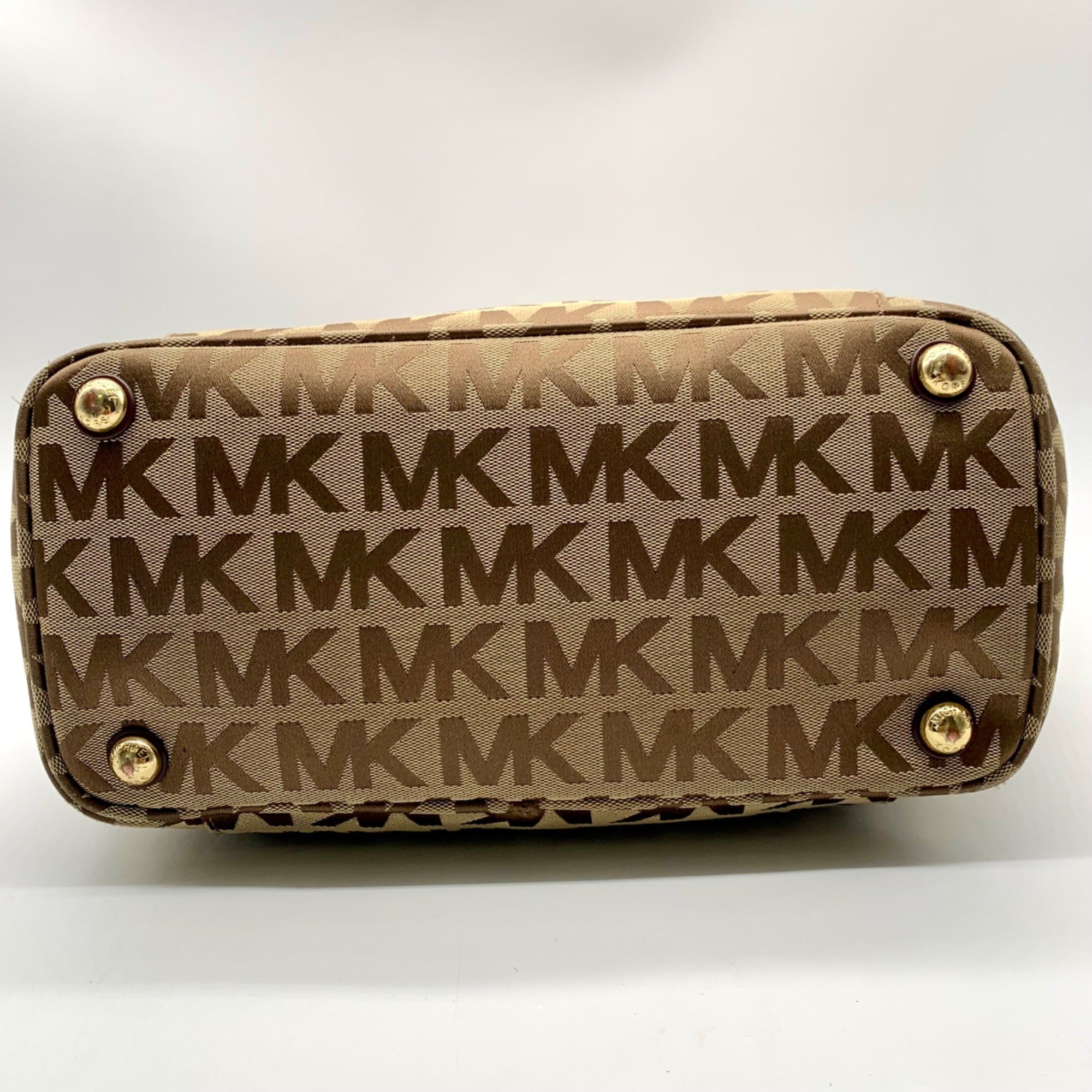 Michael Kors Beige Jet Set Signature Jacquard Tote Bag