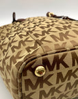 Michael Kors Beige Jet Set Signature Jacquard Tote Bag