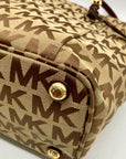 Michael Kors Beige Jet Set Signature Jacquard Tote Bag