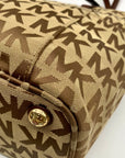 Michael Kors Beige Jet Set Signature Jacquard Tote Bag