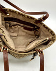 Michael Kors Beige Jet Set Signature Jacquard Tote Bag