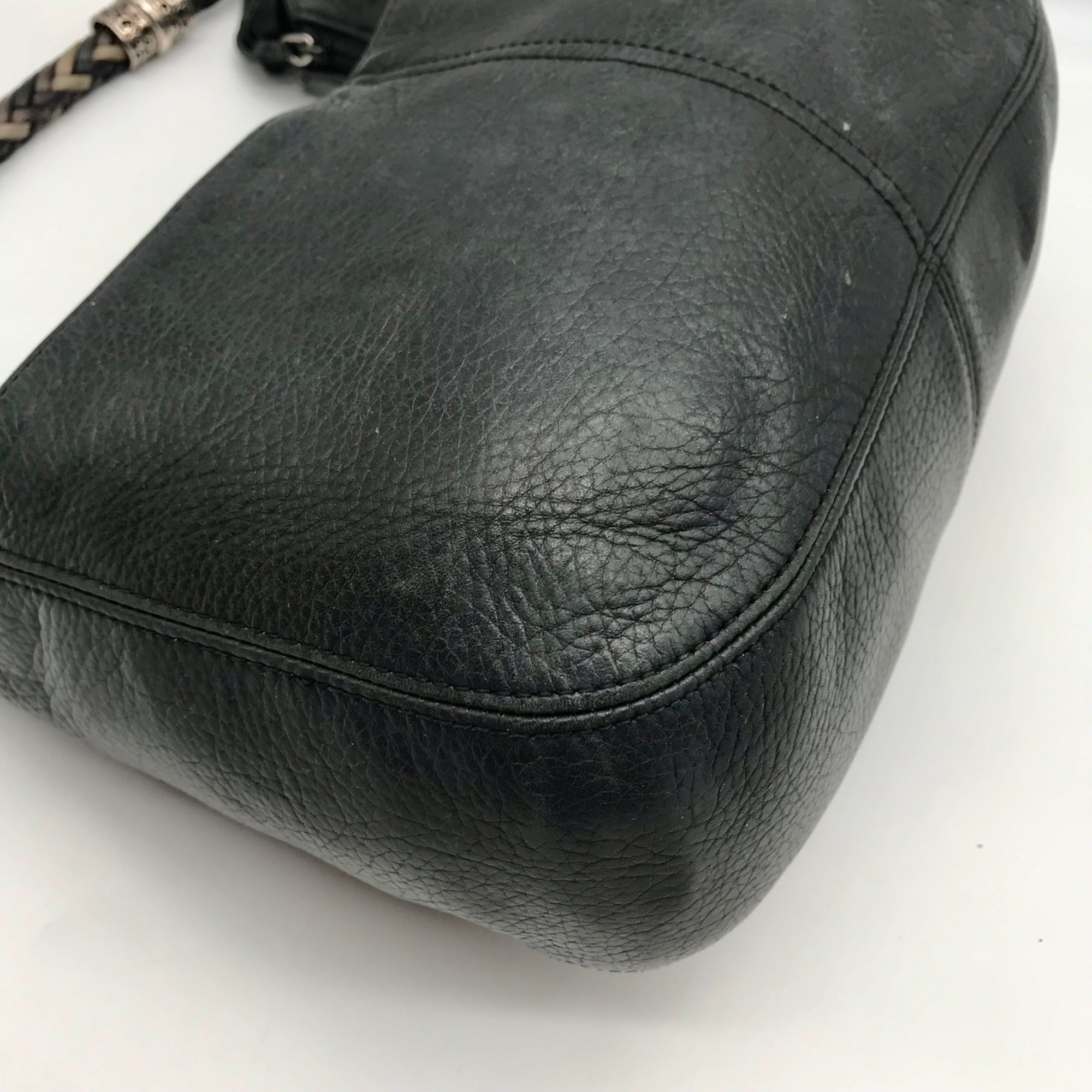 Brighton Dark Navy Leather Shoulder Bag