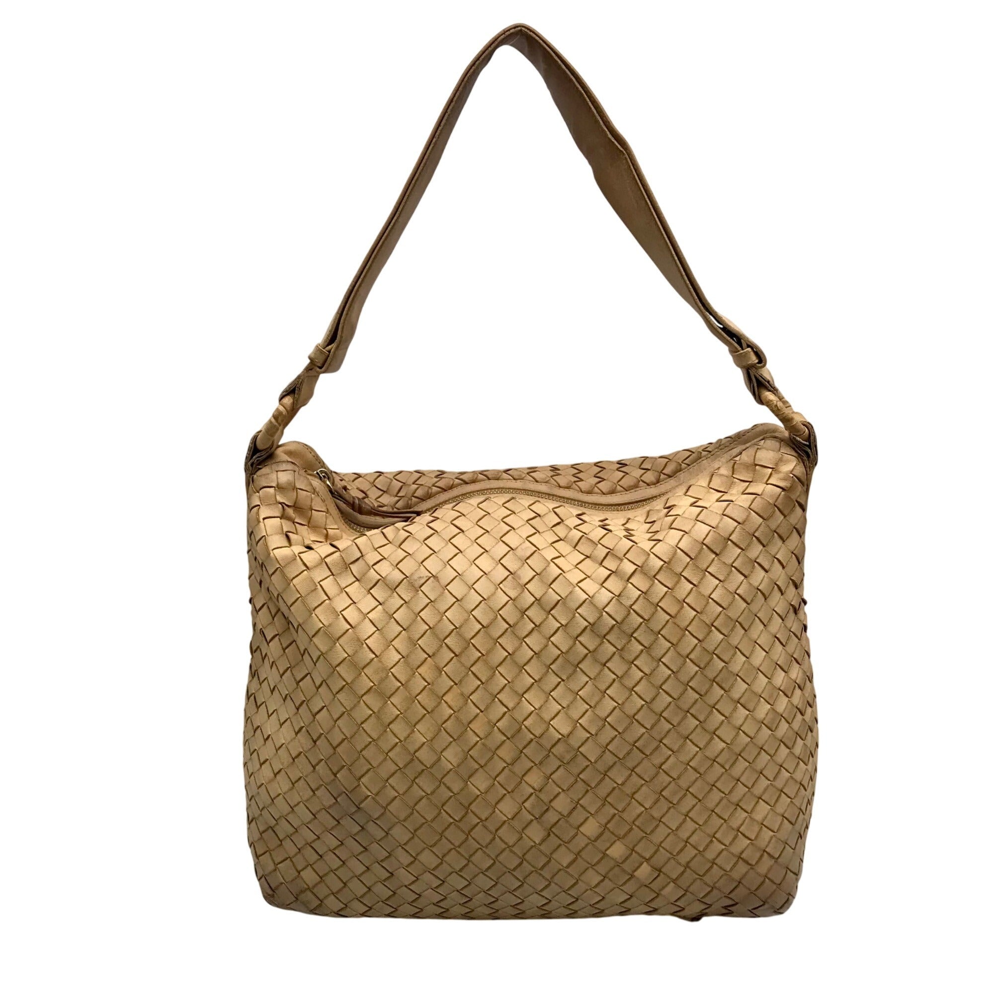 Bottega Veneta Pinecone Woven Leather Hop Hobo Bag