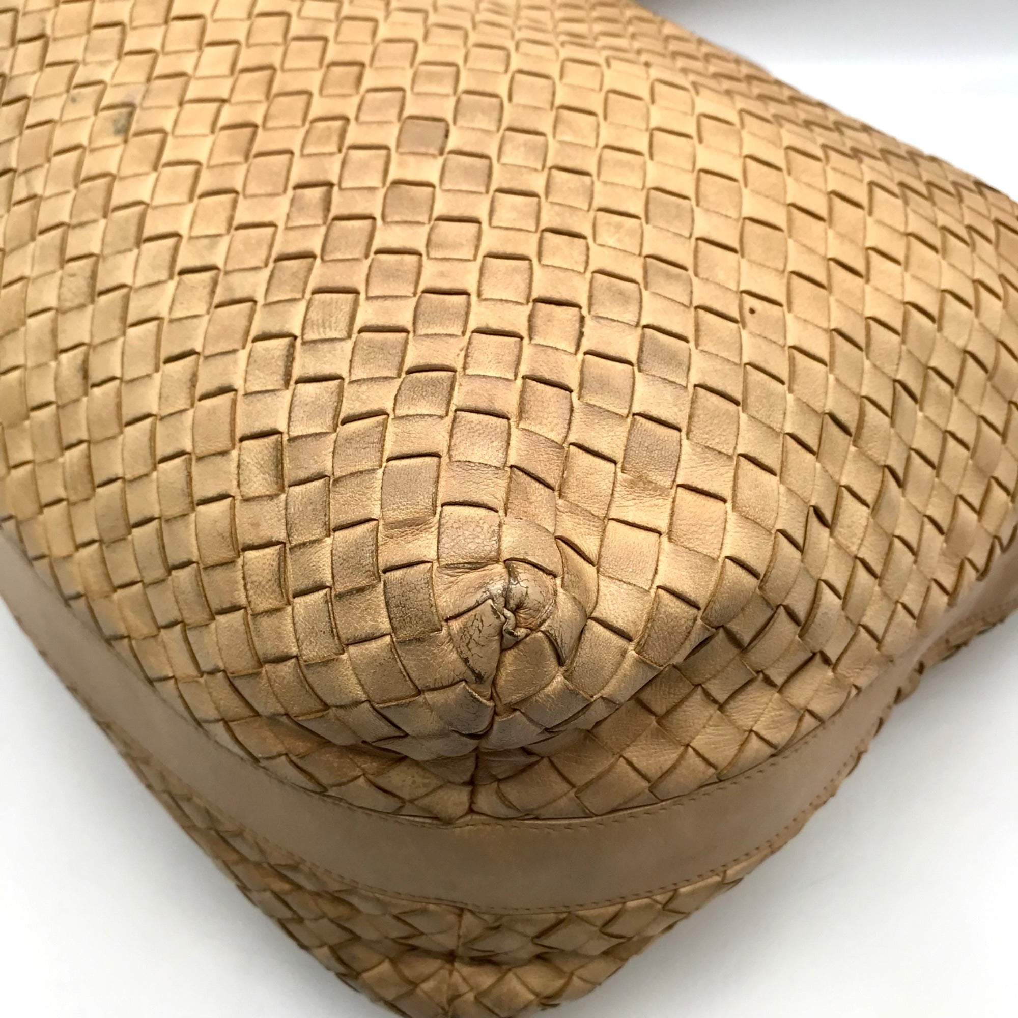 Bottega Veneta Pinecone Woven Leather Hop Hobo Bag