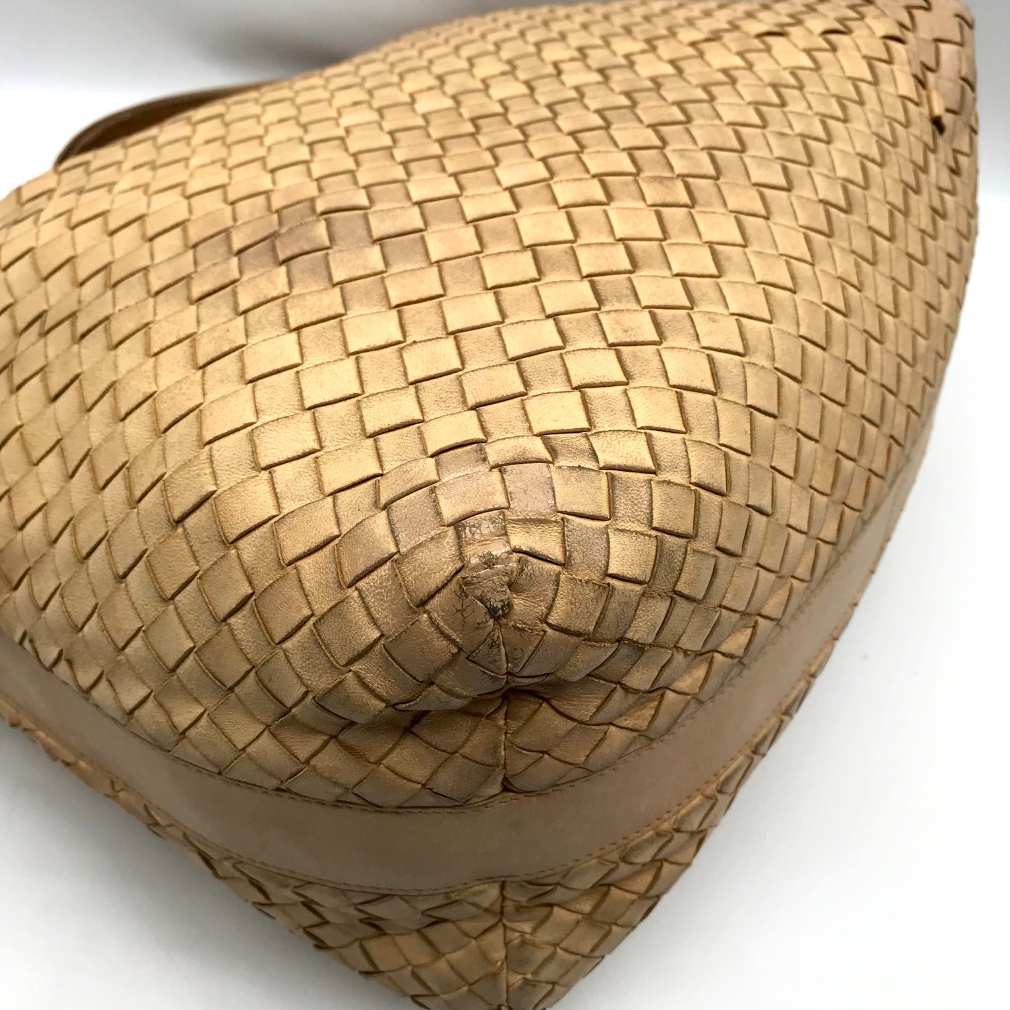 Bottega Veneta Pinecone Woven Leather Hop Hobo Bag