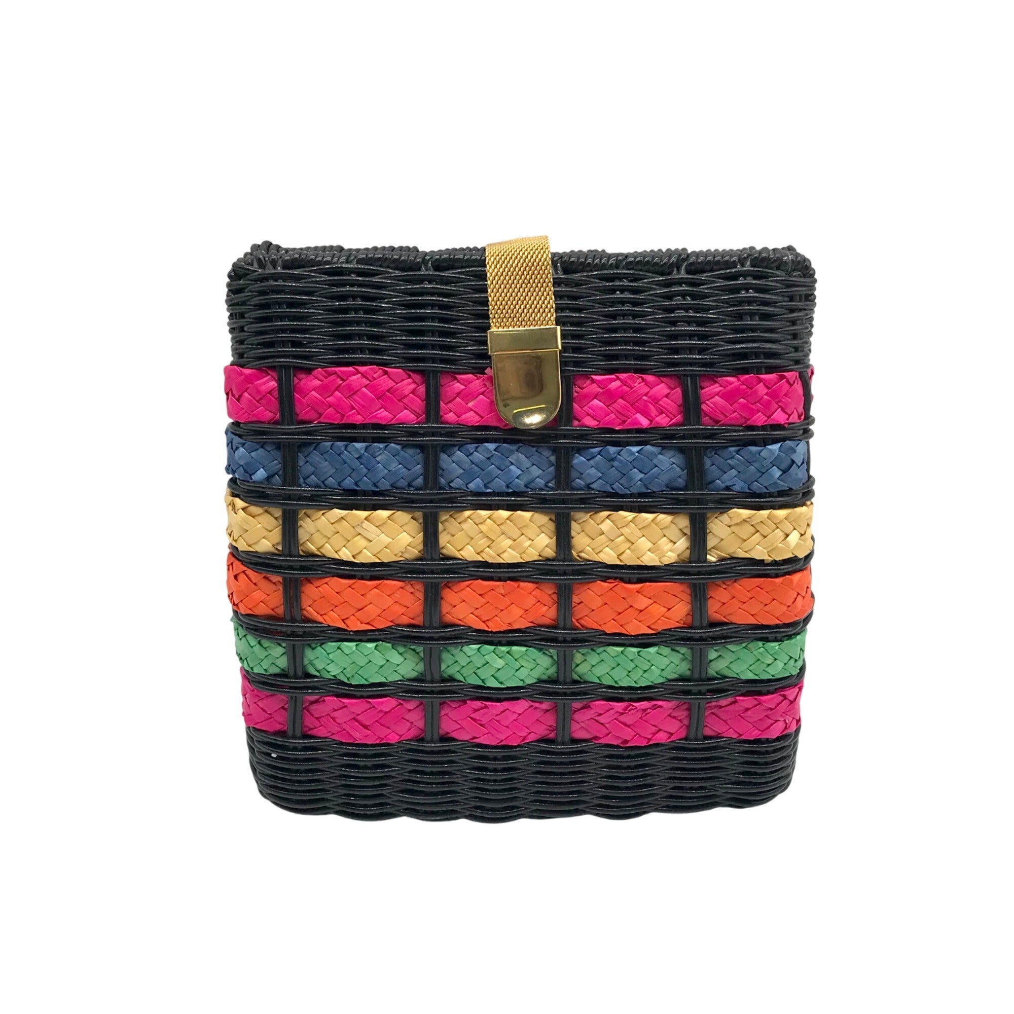 Unbranded Multicolor Straw Woven Crossbody Bag