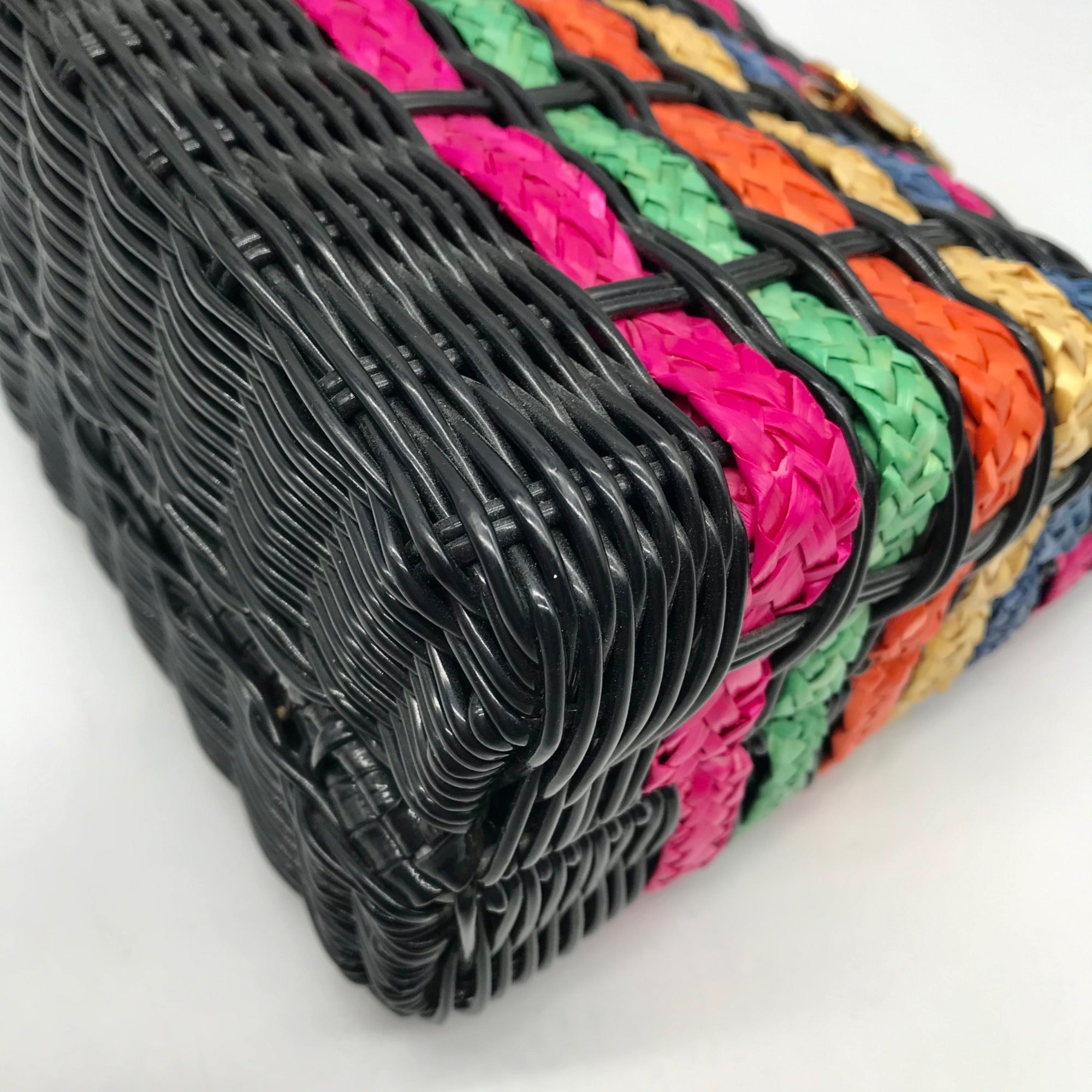 Unbranded Multicolor Straw Woven Crossbody Bag