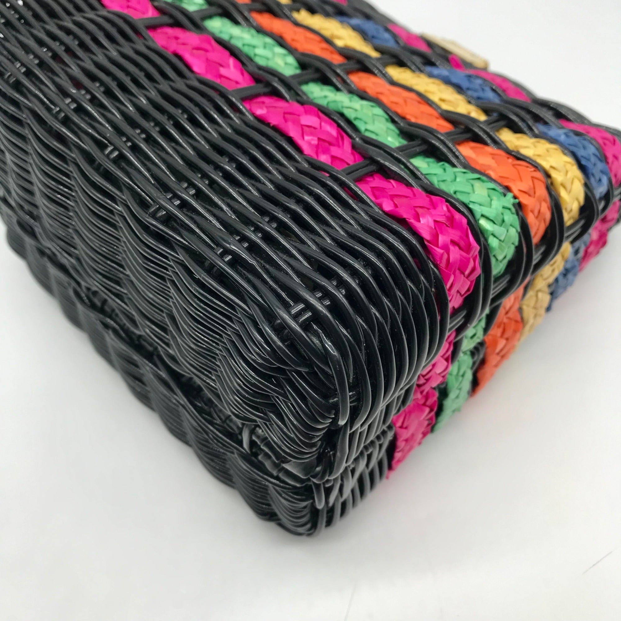Unbranded Multicolor Straw Woven Crossbody Bag