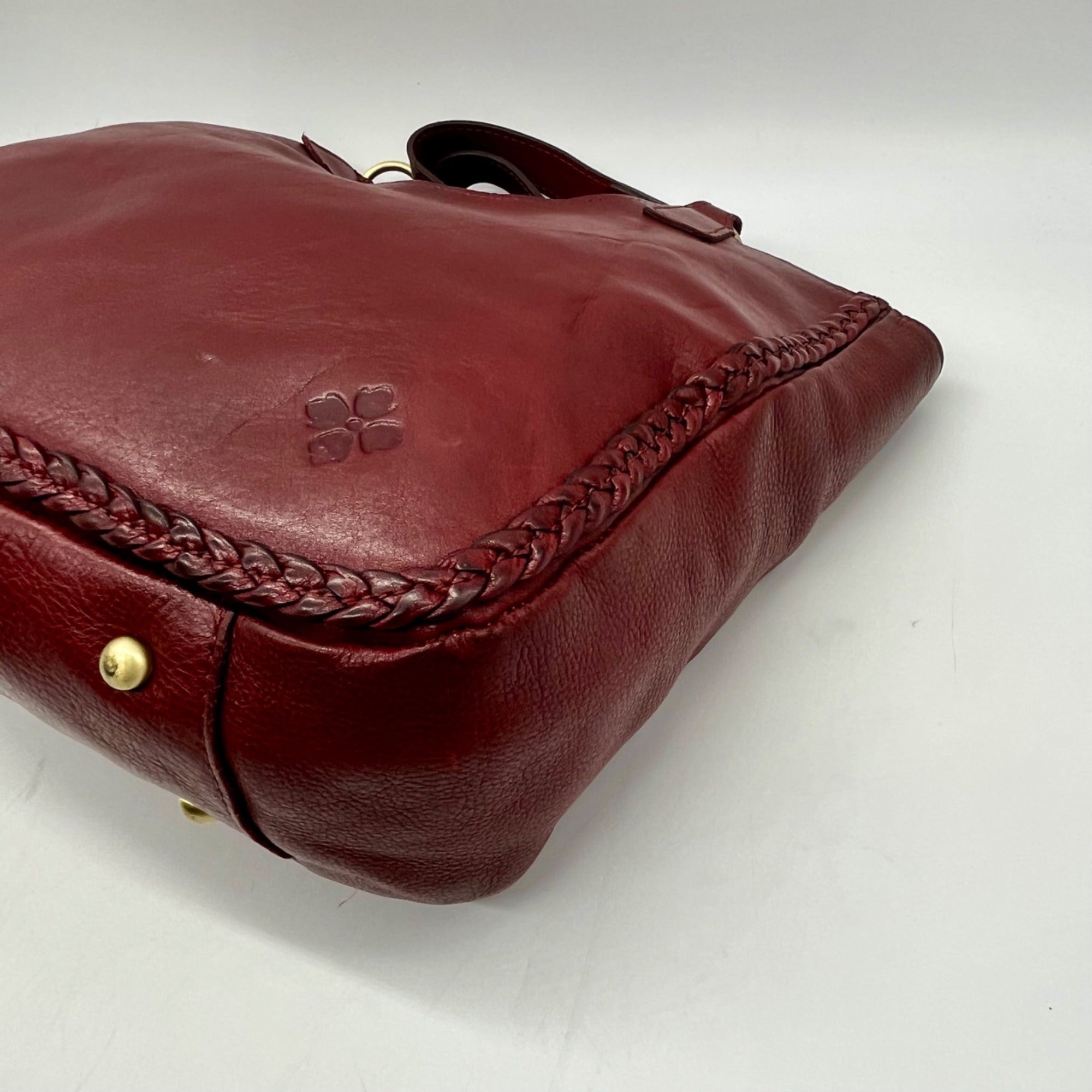 Patricia Nash Willa Maroon Extra Large Leather Tote