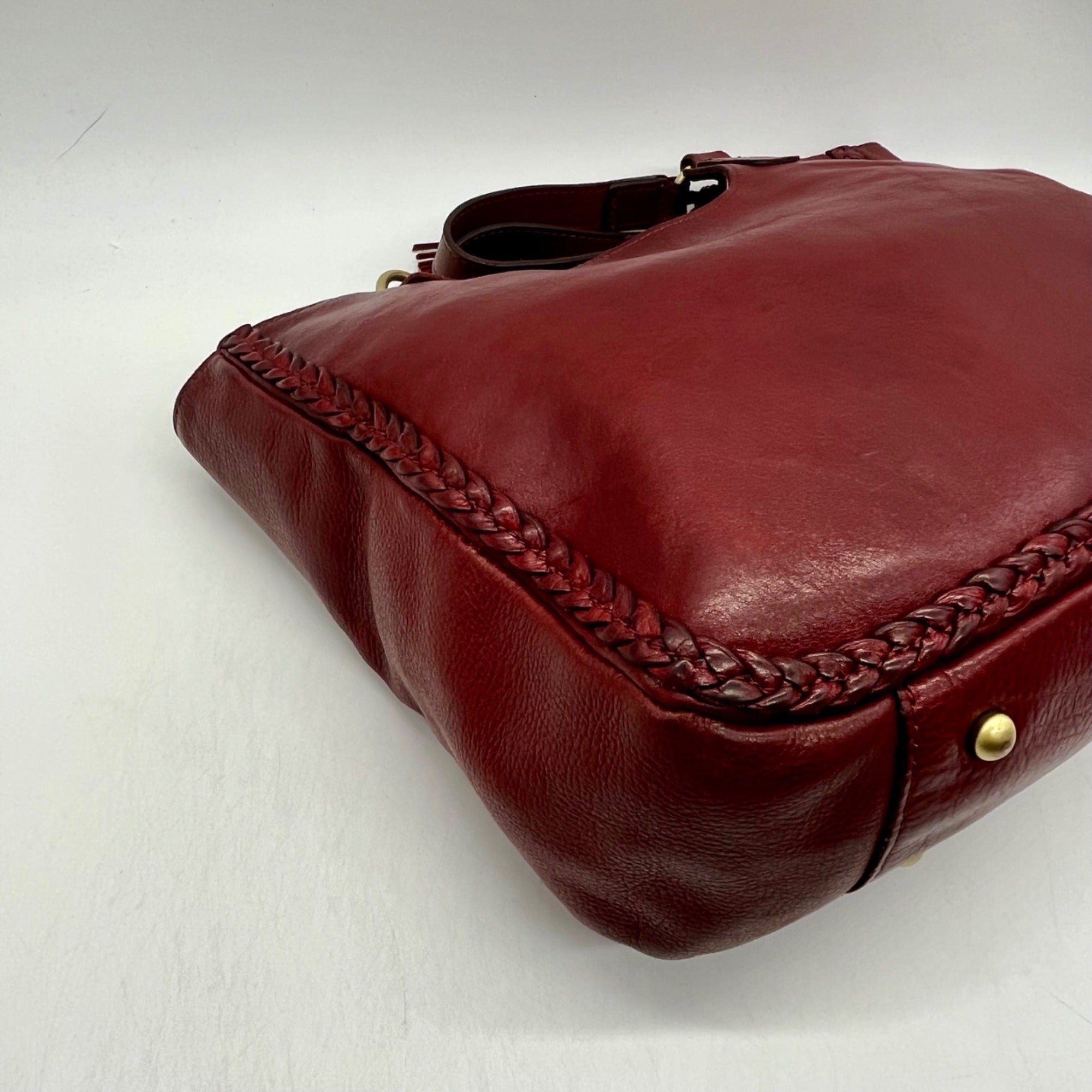 Patricia Nash Willa Maroon Extra Large Leather Tote