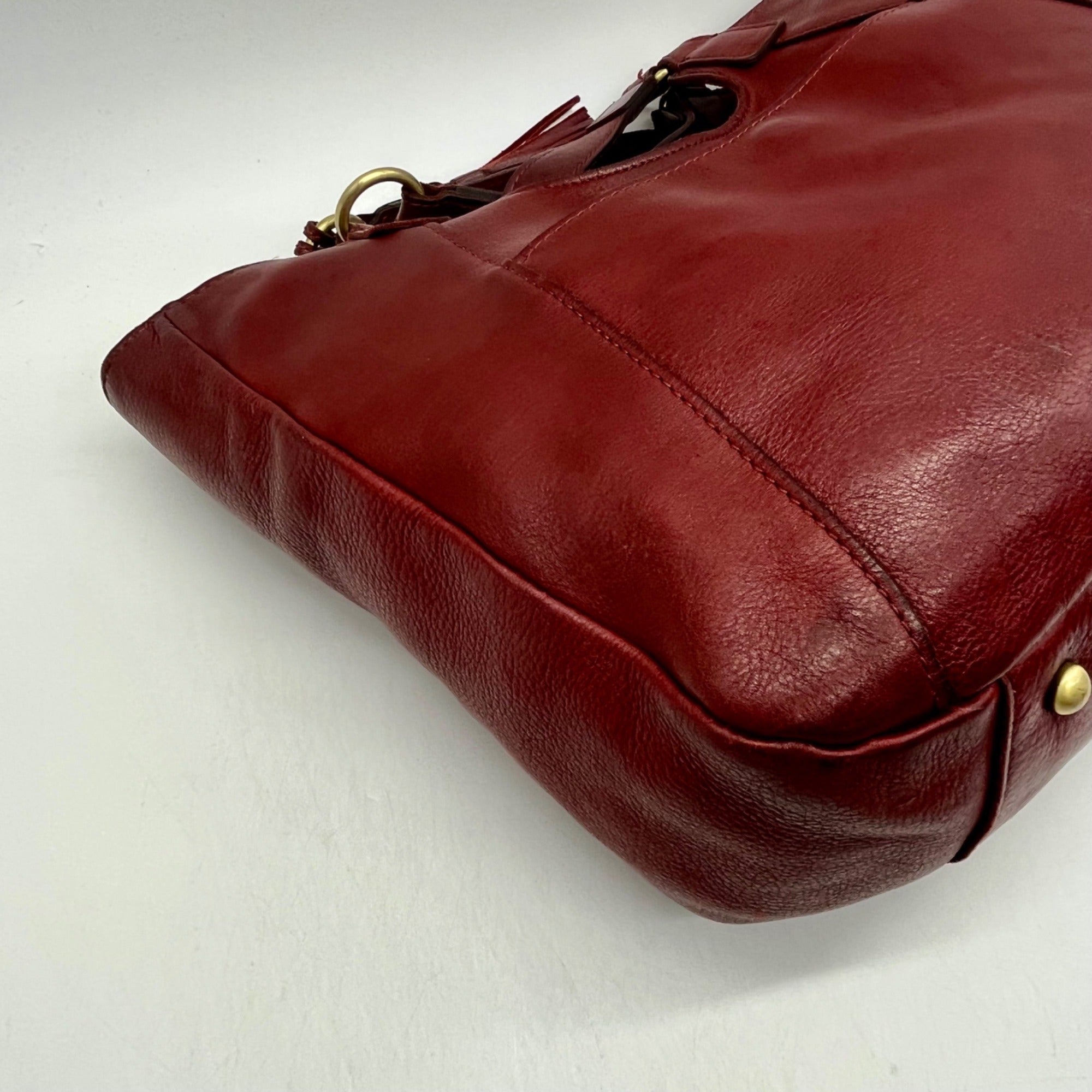 Patricia Nash Willa Maroon Extra Large Leather Tote