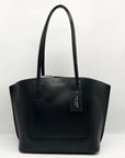 Kate Spade Black Crossgrain Leather Suite Work Tote Bag