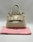 Kate Spade Cream Charm City Ostrich-Embossed Leather Satchel Bag
