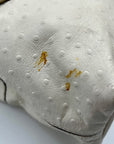 Kate Spade Cream Charm City Ostrich-Embossed Leather Satchel Bag
