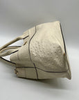 Kate Spade Cream Charm City Ostrich-Embossed Leather Satchel Bag
