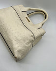 Kate Spade Cream Charm City Ostrich-Embossed Leather Satchel Bag