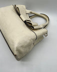 Kate Spade Cream Charm City Ostrich-Embossed Leather Satchel Bag