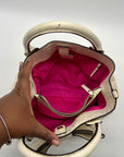Kate Spade Cream Charm City Ostrich-Embossed Leather Satchel Bag