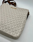 Michael Kors Vanilla Leather Jet Set Messenger Bag