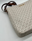 Michael Kors Vanilla Leather Jet Set Messenger Bag