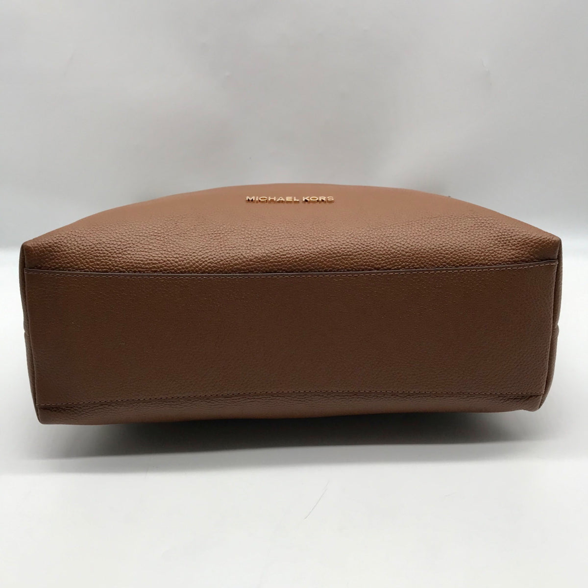 Michael Kors Brown Pebbled Leather Karson Shoulder Bag