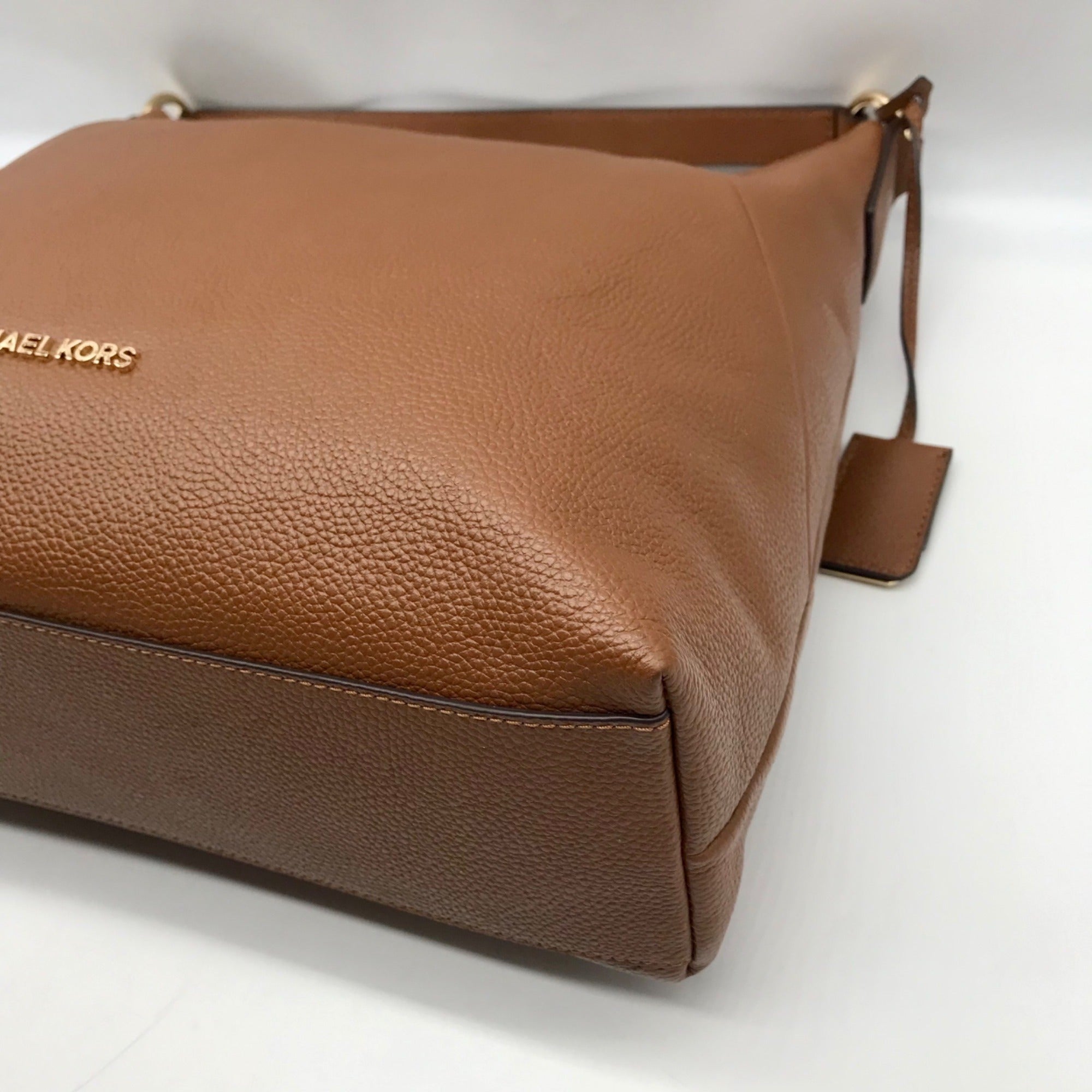 Michael Kors Brown Pebbled Leather Karson Shoulder Bag