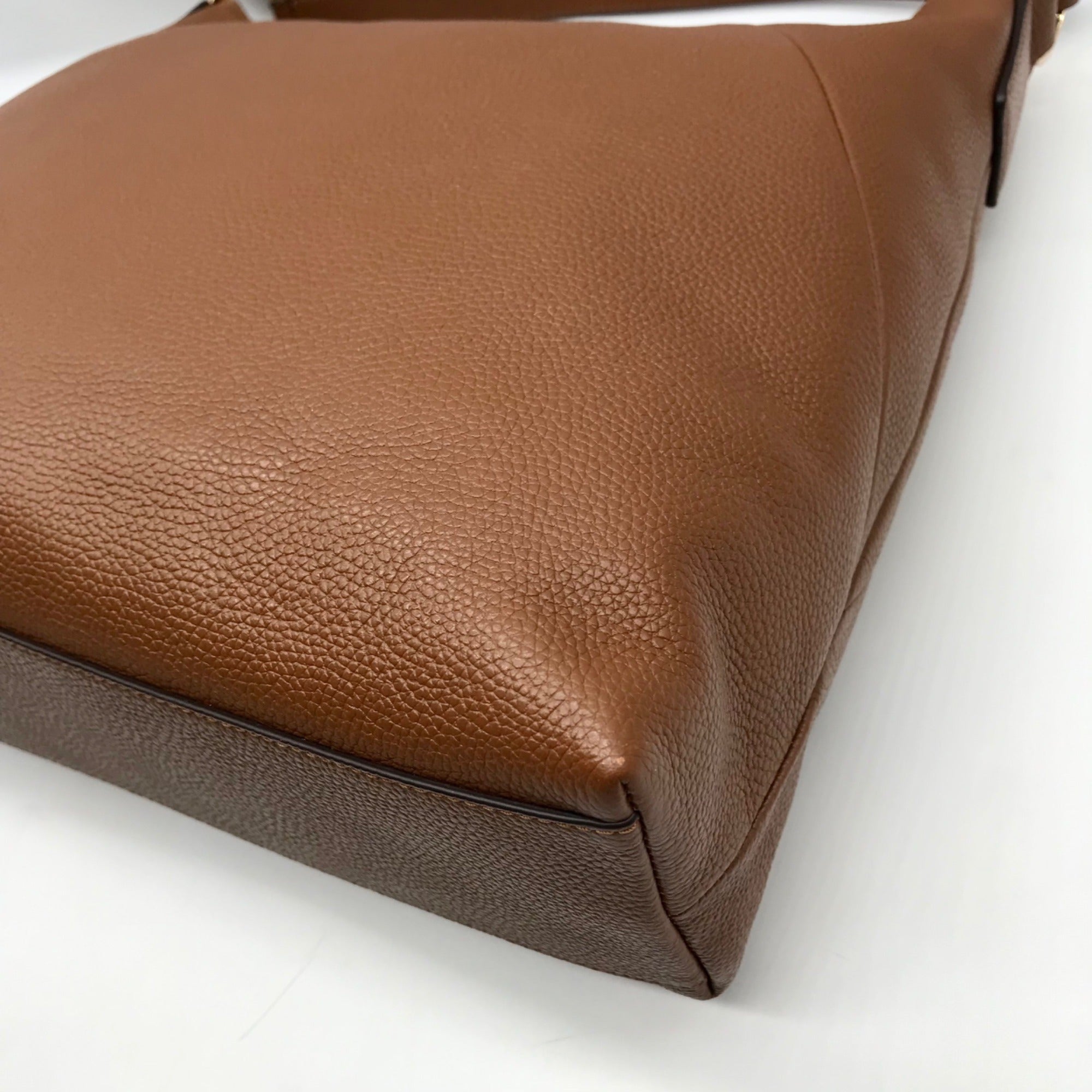 Michael Kors Brown Pebbled Leather Karson Shoulder Bag