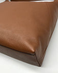 Michael Kors Brown Pebbled Leather Karson Shoulder Bag