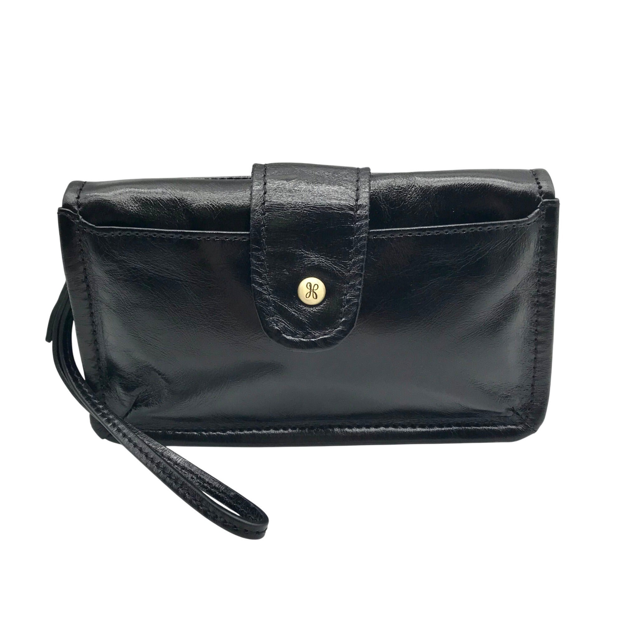 Hobo Black Patent Leather Galaxy Wristlet