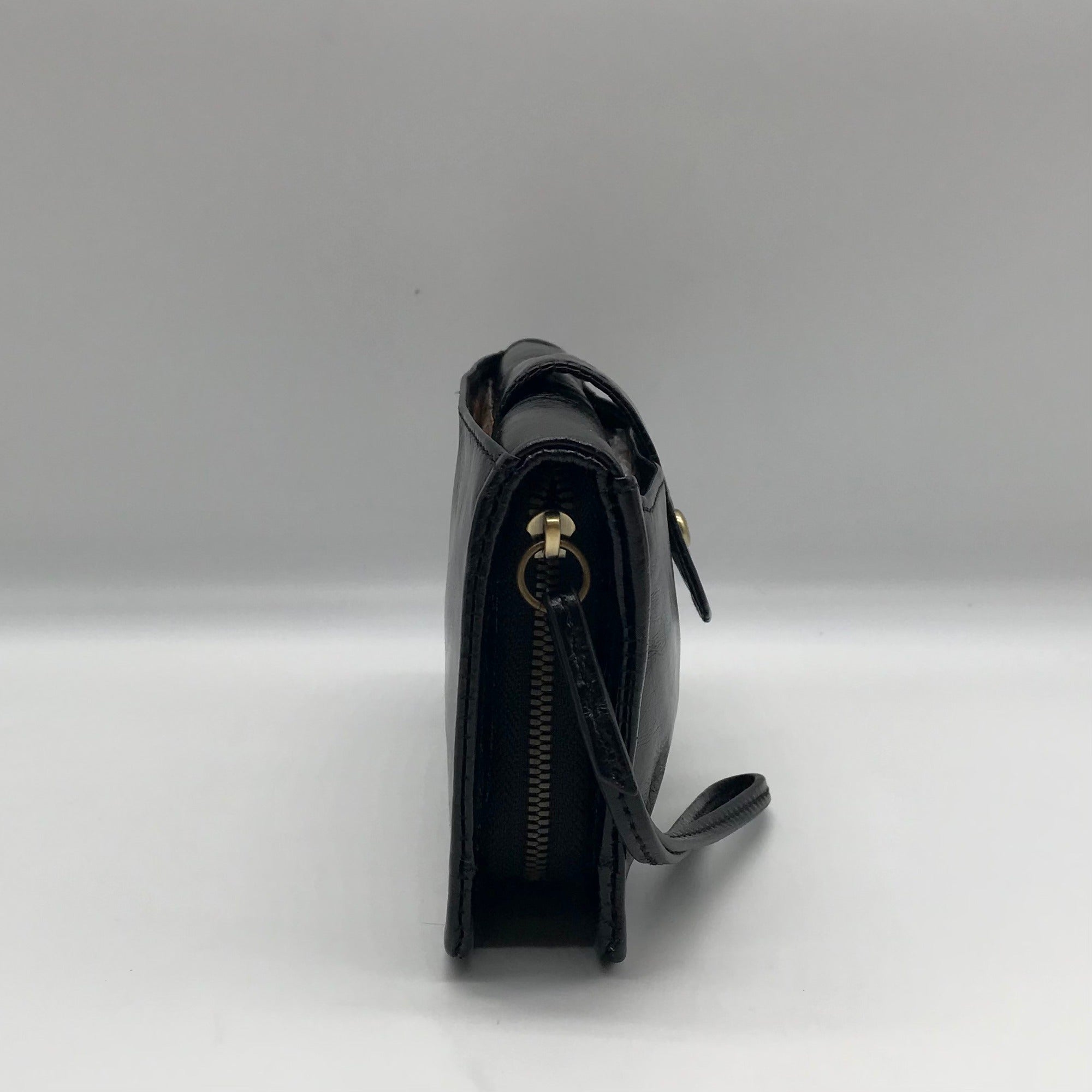 Hobo Black Patent Leather Galaxy Wristlet