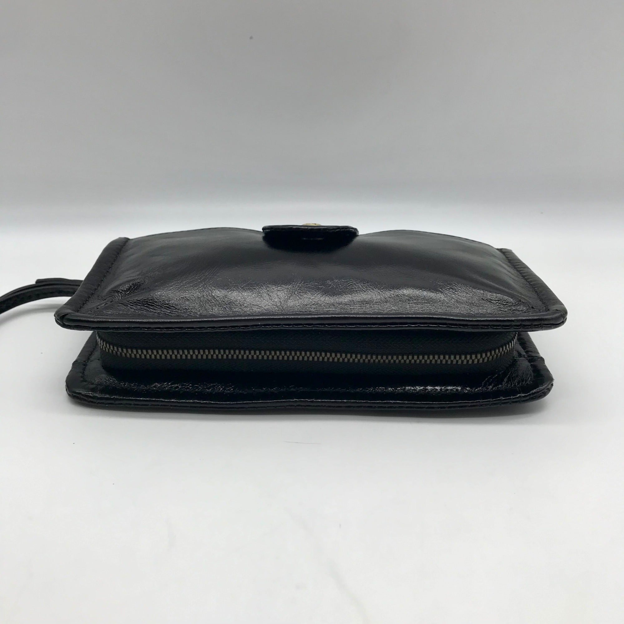 Hobo Black Patent Leather Galaxy Wristlet