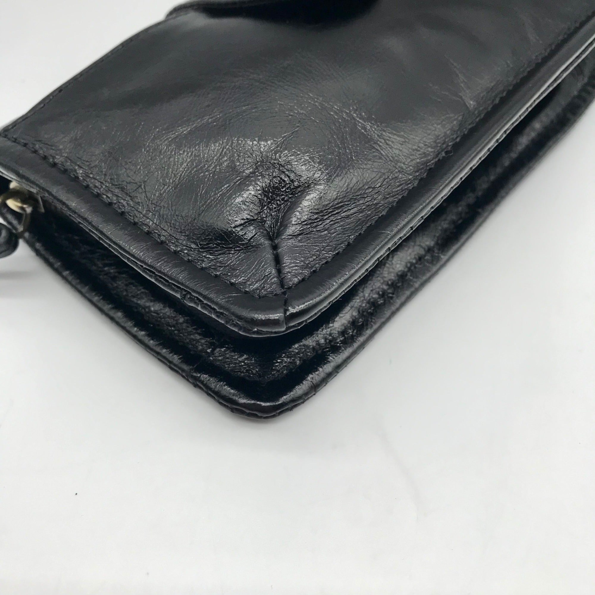 Hobo Black Patent Leather Galaxy Wristlet