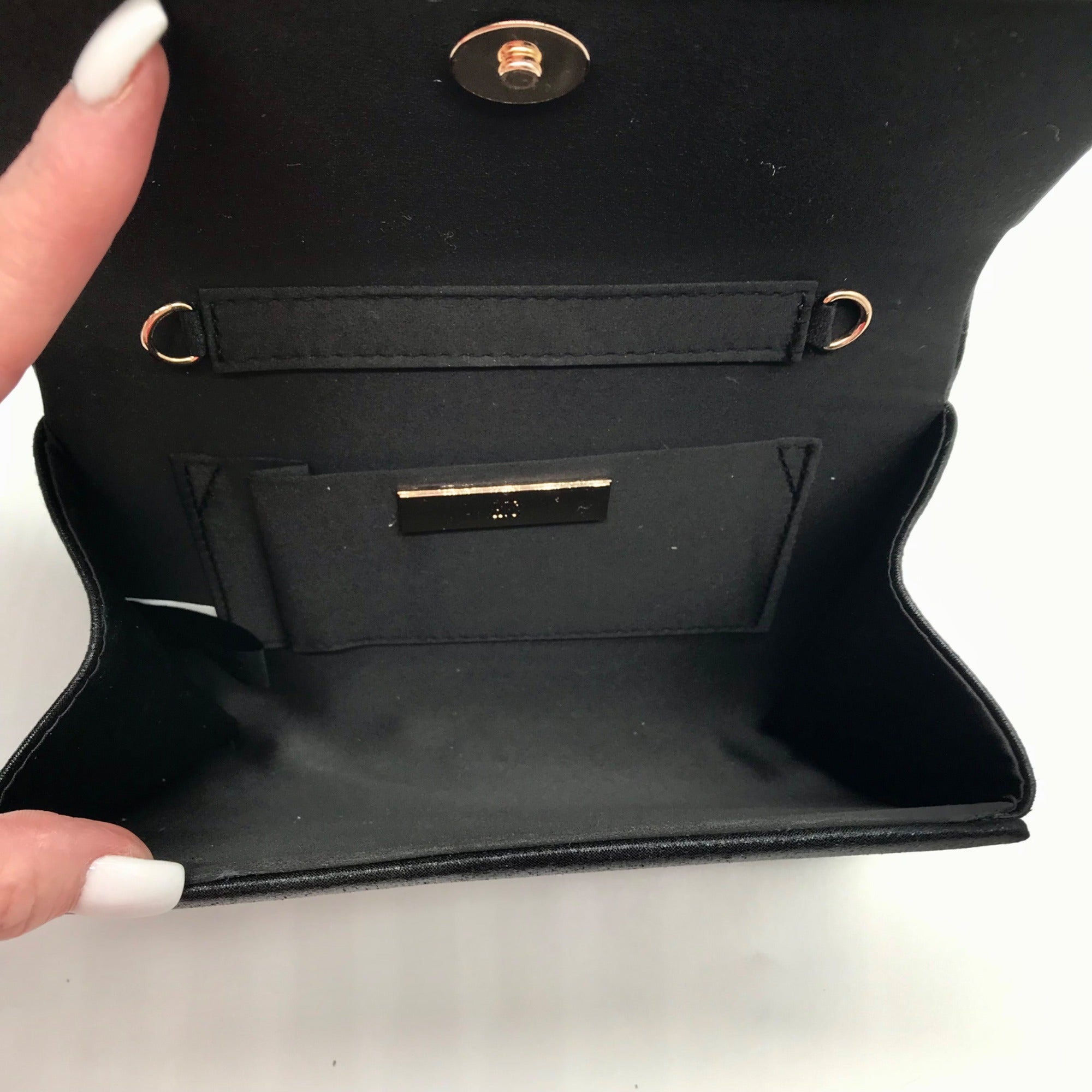 I.N.C. International Concepts Black Microstone Bedazzled Caitlyn Clutch