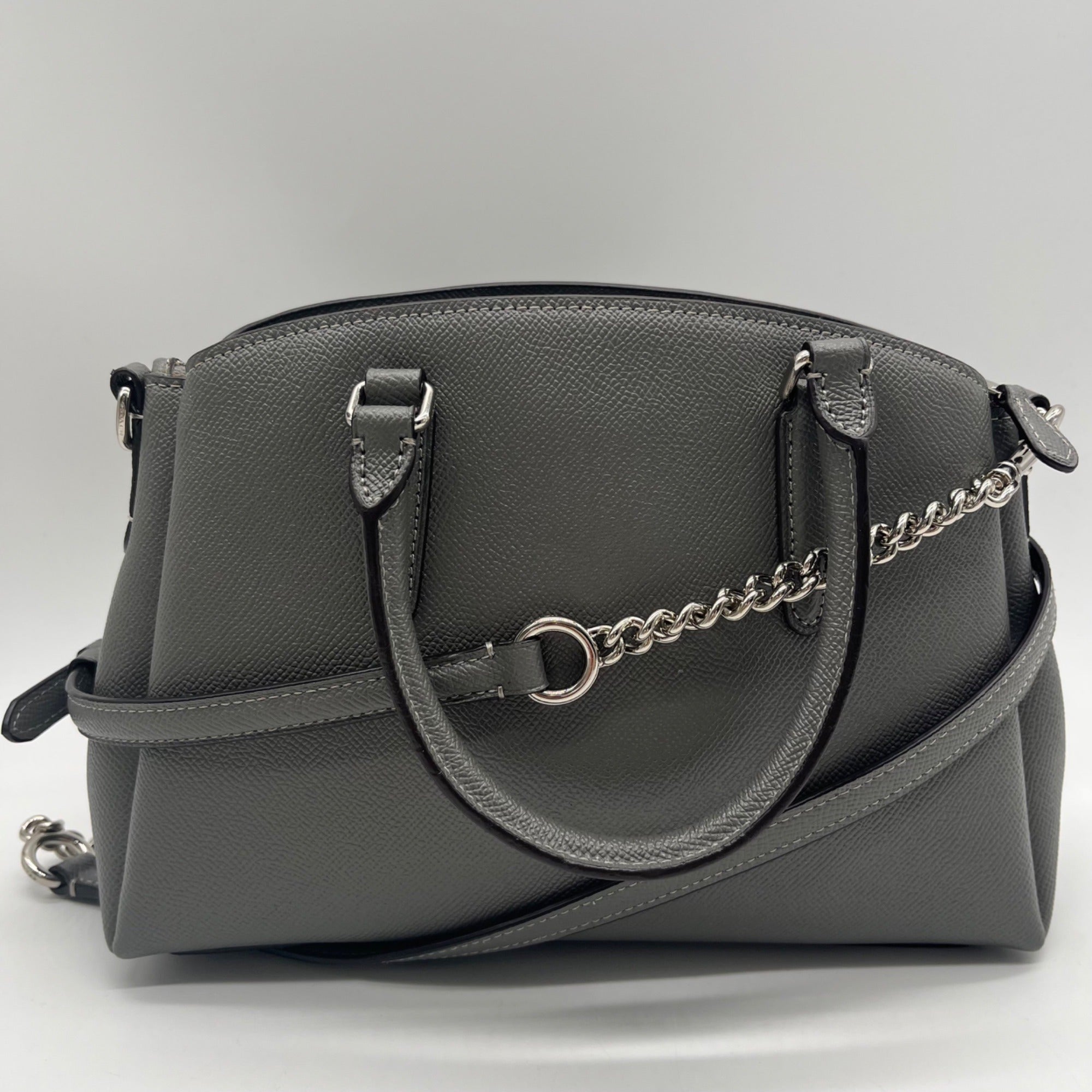 Coach Gray Pebbled Leather Convertible Handbag-F28977