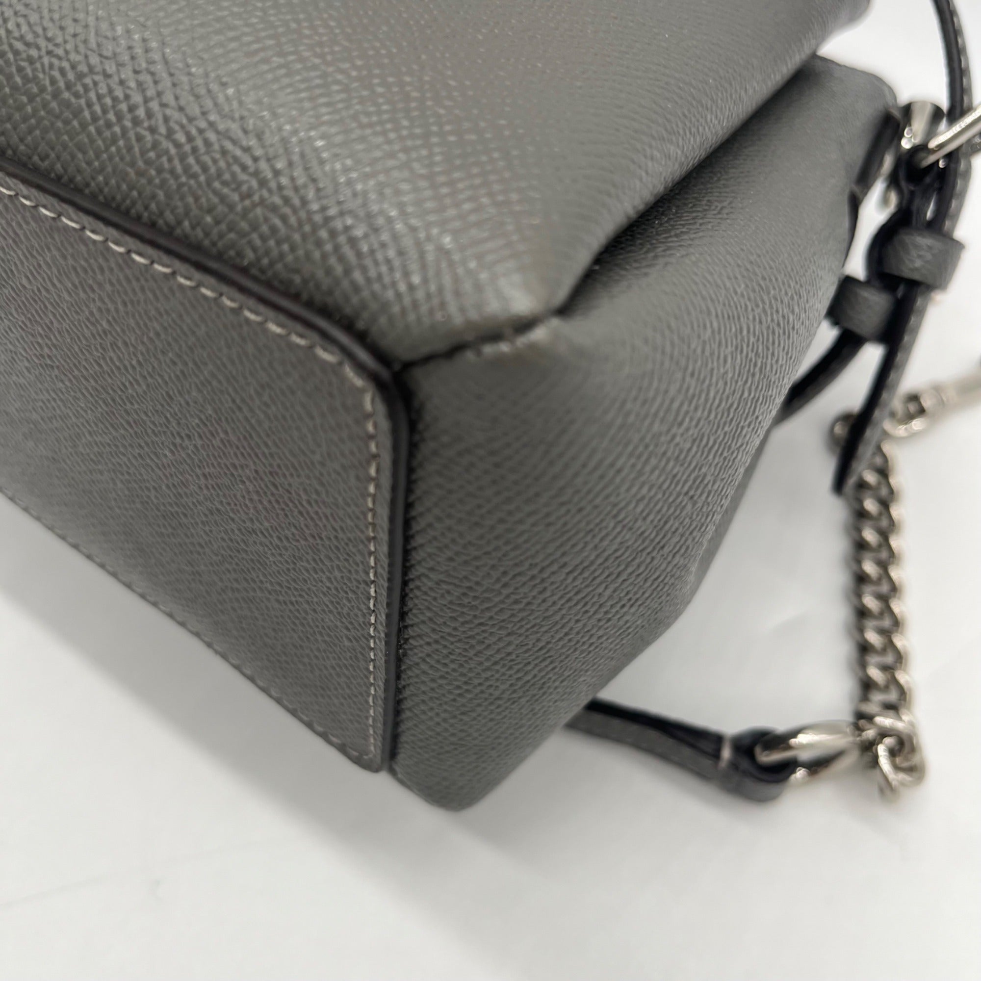 Coach Gray Pebbled Leather Convertible Handbag-F28977