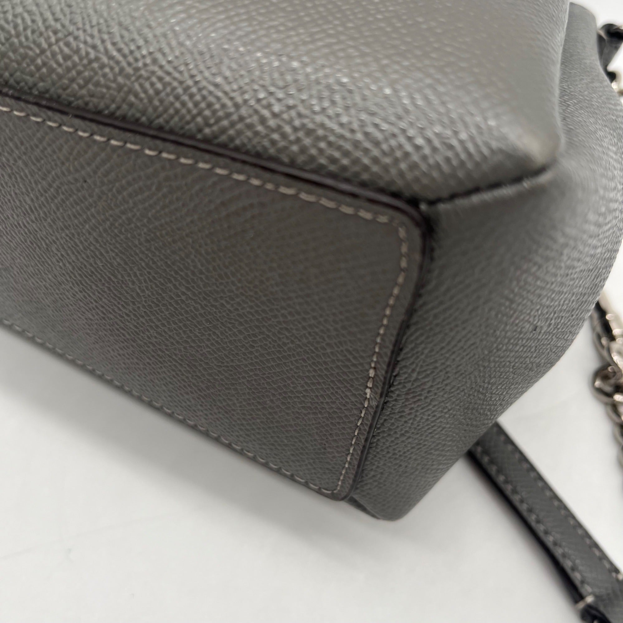 Coach Gray Pebbled Leather Convertible Handbag-F28977