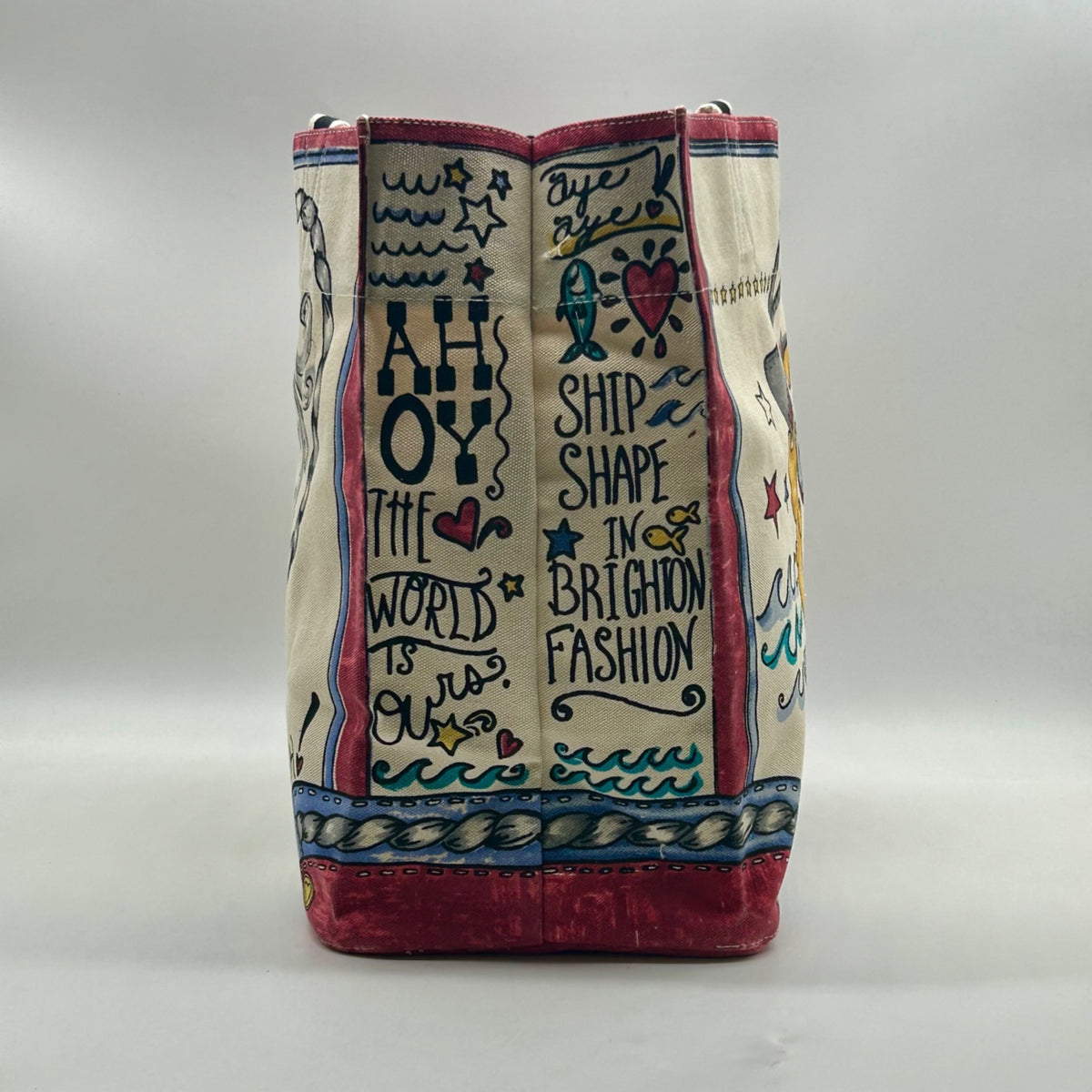 Brighton "Seas the Day" Large Canvas Stowaway Tote Bag