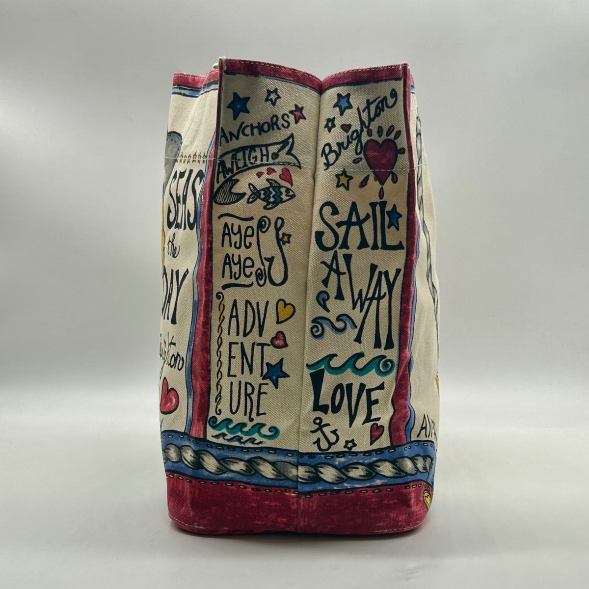 Brighton "Seas the Day" Large Canvas Stowaway Tote Bag