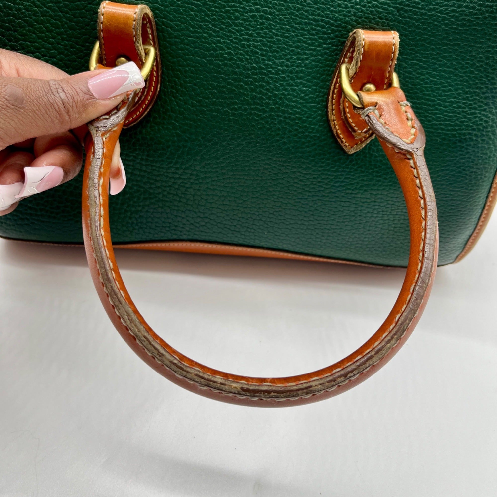 Dooney &amp; Bourke Green All-Weather Leather Satchel Bag
