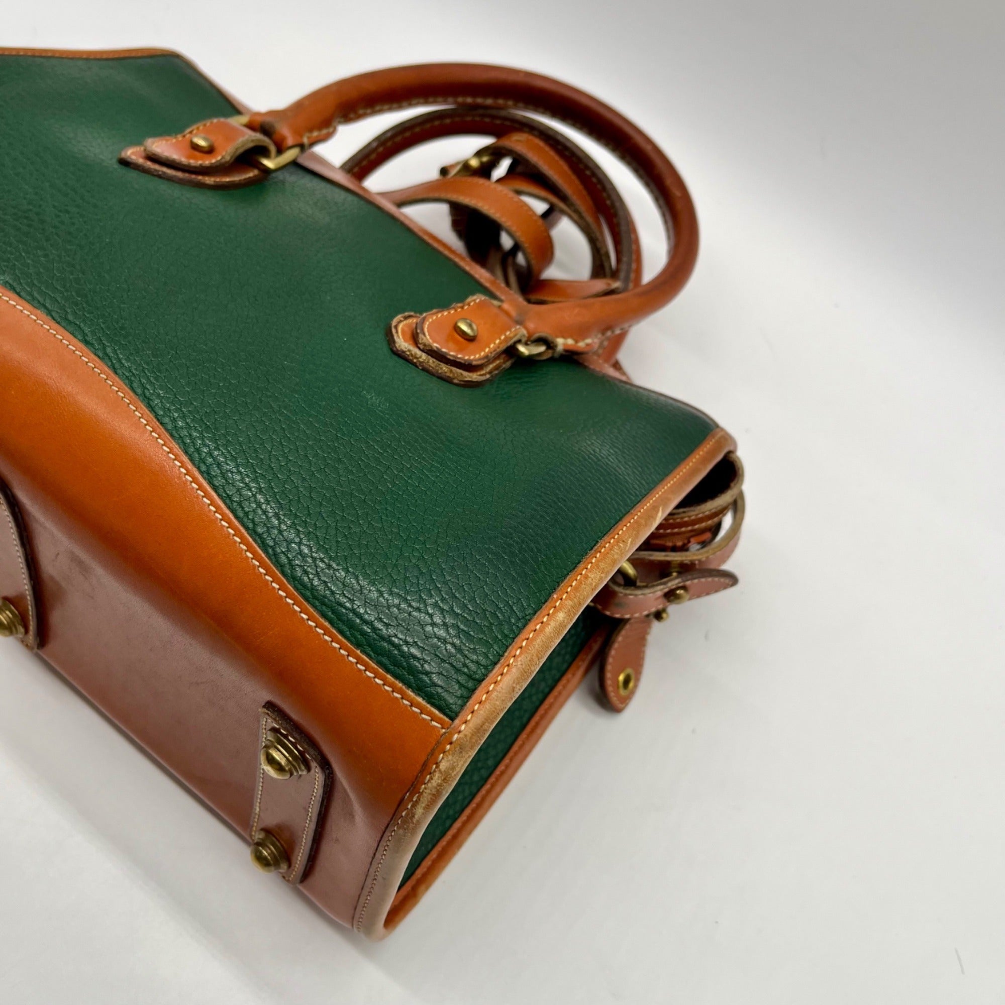 Dooney &amp; Bourke Green All-Weather Leather Satchel Bag