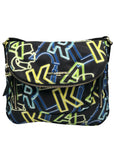 Karl Lagerfeld Black & Neon Green Nylon Paris Cara Crossbody Bag