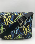 Karl Lagerfeld Black & Neon Green Nylon Paris Cara Crossbody Bag