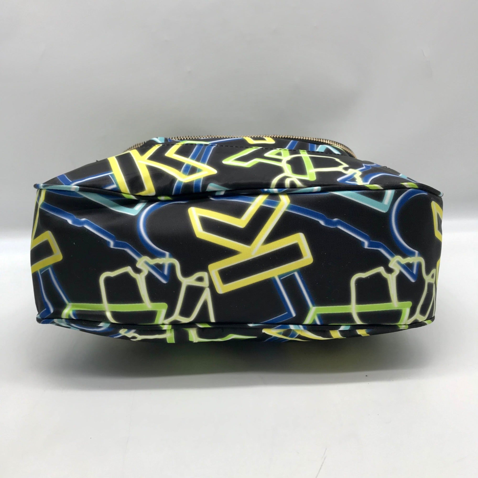 Karl Lagerfeld Black &amp; Neon Green Nylon Paris Cara Crossbody Bag