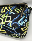 Karl Lagerfeld Black & Neon Green Nylon Paris Cara Crossbody Bag