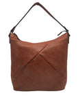 Uniquely Crafted By Artisans In India Diagonal Pleated Brown Leather Hobo